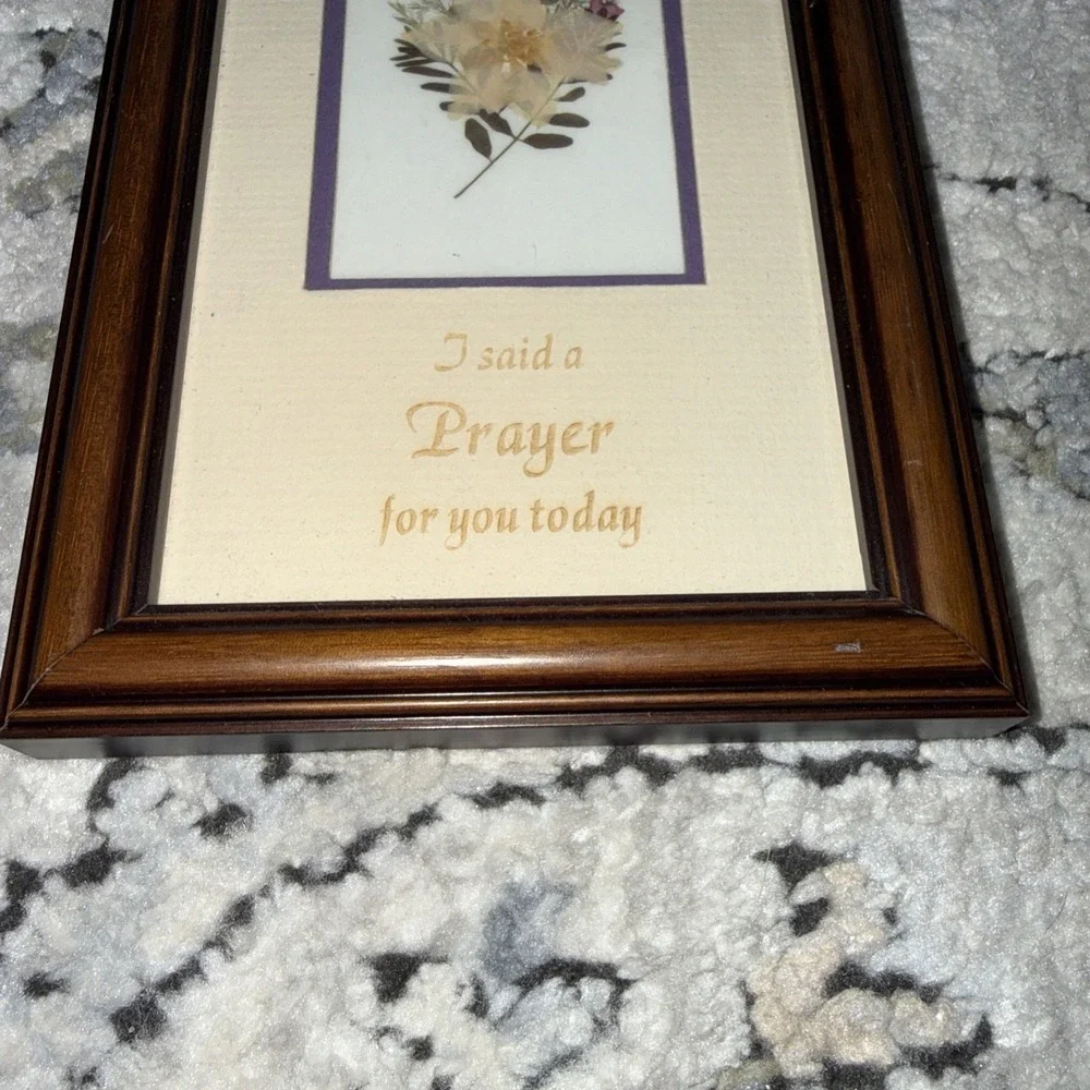 Framed Pressed Dried Flowers Handmade Religious Wall Hanging 11